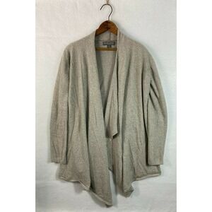 Barefoot Dreams Sweater S/M Bamboo Chic Lite Beige Khaki Open Cardigan Waterfall